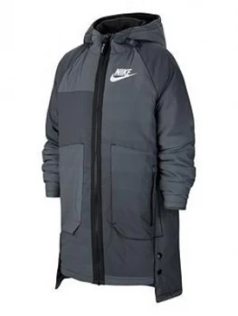 Image of Boys, Nike Reversble Synthetic Filled Parka, Black, Size Xs