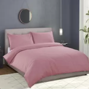 Image of Harwoods Sandringham Pom Pom Duvet Cover Set, Blush, King