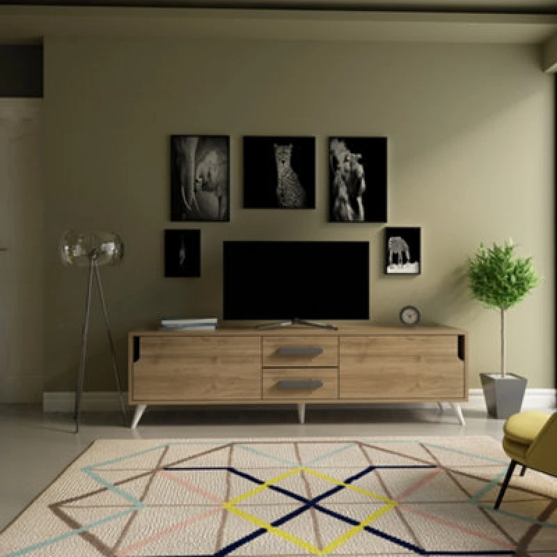 Image of Decorotika Tex TV Stand For Tv's Up To 70" Walnut