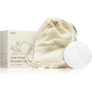 Image of Purito Inner Green Reusable Cotton Rounds Cotton Pads for Makeup Removal and Skin Cleansing 10 pc