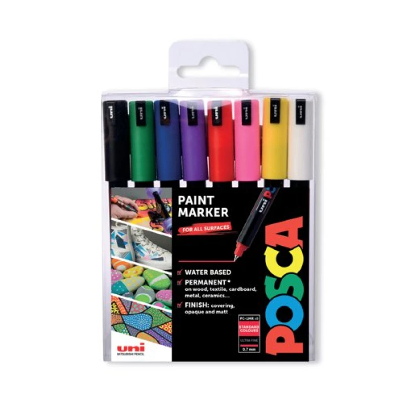 Image of Posca Posca Uni Posca PC-1MR Paint Marker Fine Assorted (Pack of 8) 153544841 153544841