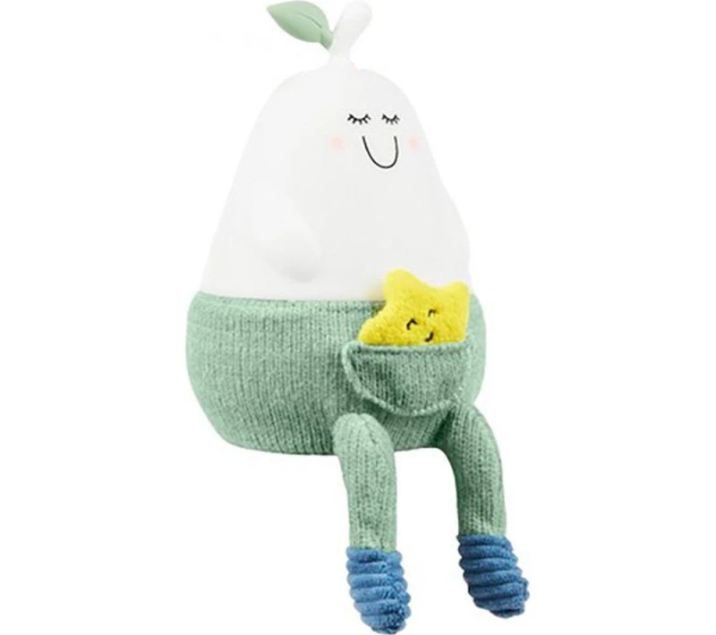 Image of BADABULLE Bertille Pear-shaped Silicone Nightlight - Green & White 3661276184138