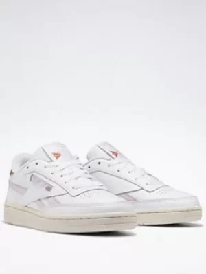 image of Reebok Club C Revenge Shoes, White/Blue, Size 2.5, Women