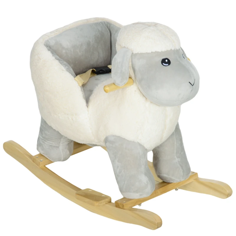 Image of AIYAPLAY Baby Rocking Horse with Safety Belt - Sound - for 1-3 Years - Grey TJ Hughes 5061025032877