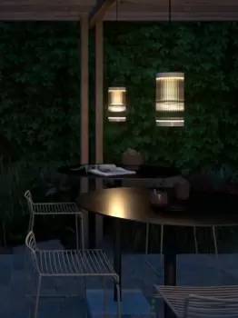 Image of Coupar Outdoor Patio Terrace Garden Pendant Light in Sand (Diam) 13cm