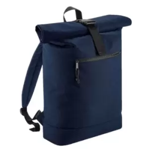 image of BagBase Unisex Recycled Roll-Top Backpack (One Size) (Navy)