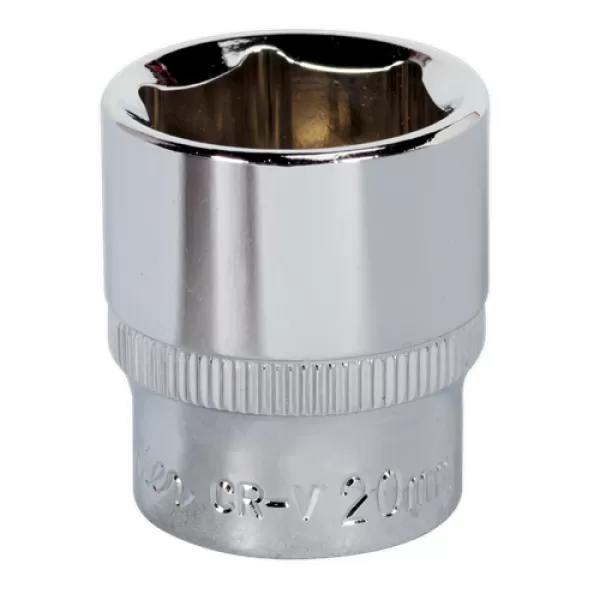 image of Genuine SEALEY SP3820 WallDrive&#174; Socket 20mm 3/8Sq Drive Fully Polished