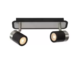 image of Lennert Modern Twin Ceiling Spotlight - LED Dim. - GU10 - 2x5W 3000K - Black