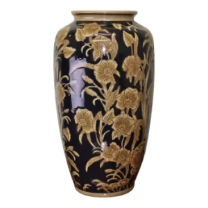 Image of Ceramic Embossed Vase, Regal Design 35cm