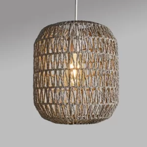 image of Cabral Grey Rattan Pendant Shade