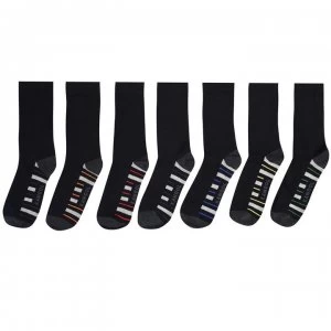 Image of Kangol Formal 7 Pack Socks Mens - Grey Stri Sole