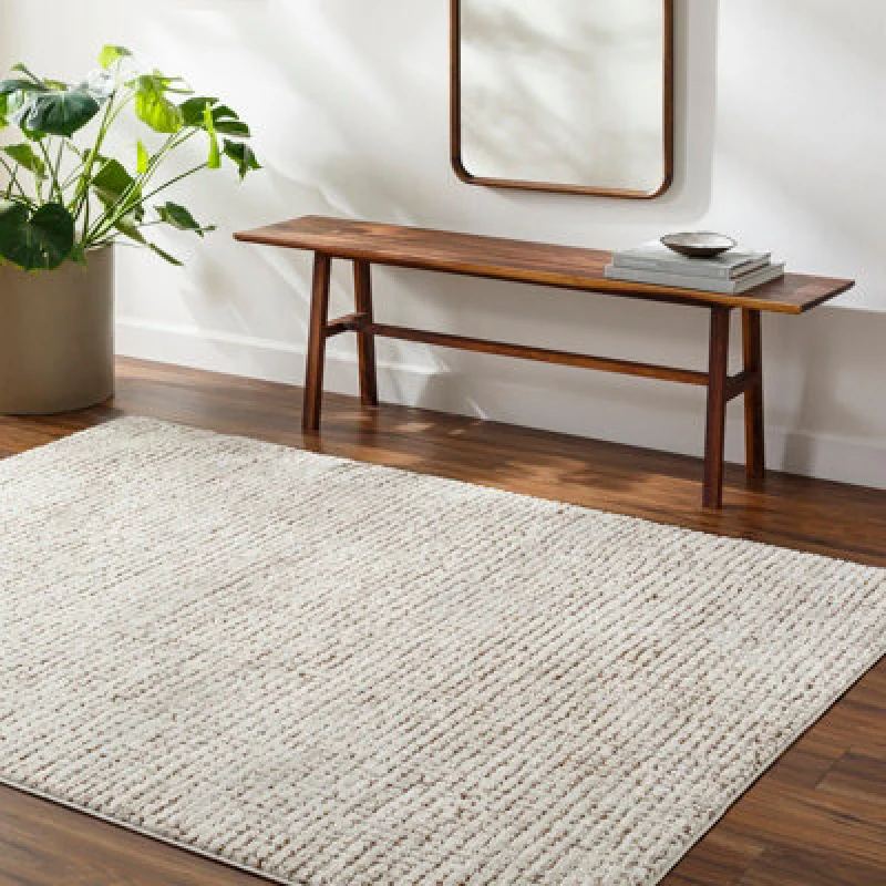 Image of Livabliss Scandi Modern High Pile Brown Amandine Area Rug 160 X 213cm - Easy Care, Non Shedding, Ideal For Living Room & Bedroom