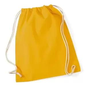 Image of Westford Mill Cotton Gymsac Bag - 12 Litres (Pack of 2) (One Size) (Mustard)