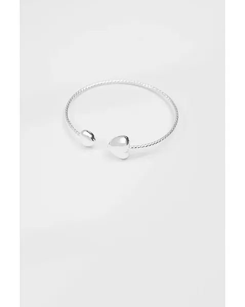 image of Simply Silver Recycled Heart Cuff