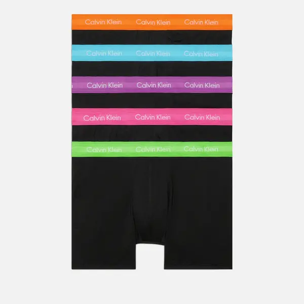Image of Calvin Klein Pride 5-Pack Cotton-Blend Boxer Briefs - M Black Underwear and Nightwear male 000NB3917ANL5 M