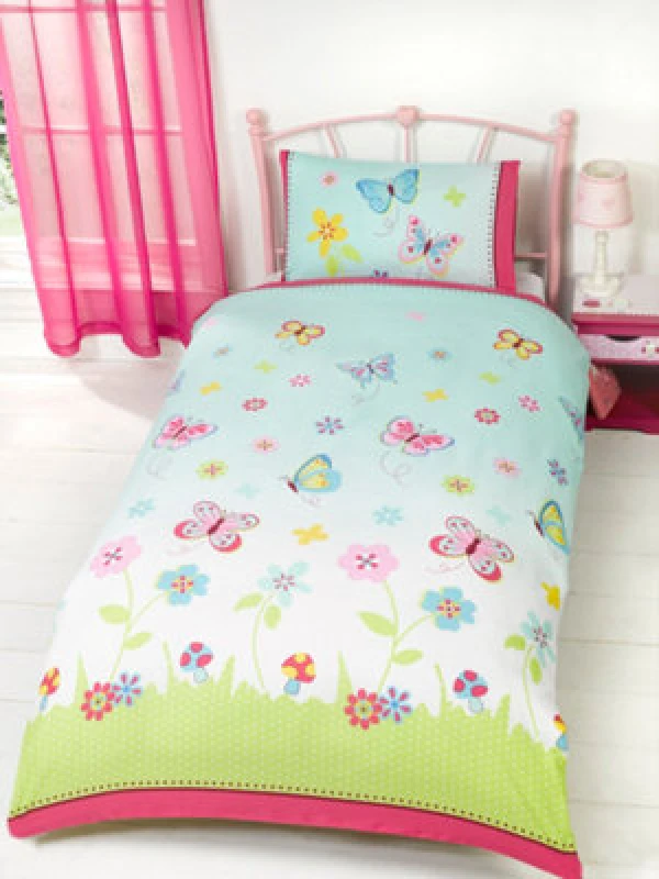 Image of Rapport Home Butterfly Garden Duvet Set Green