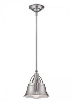 Image of 1 Light Dome Ceiling Mini Pendant Brushed Nickel, E27