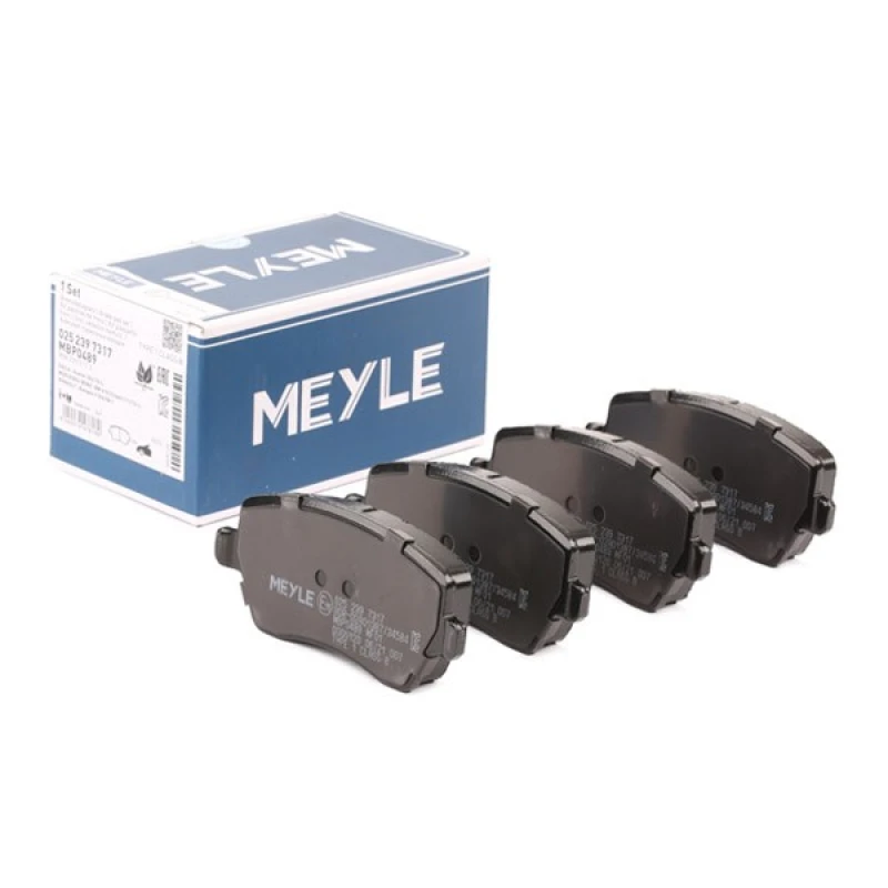 Image of MEYLE 025 239 7317 Brake pad set Front Axle, excl. wear warning contact, Original Quality, with anti-squeak plate Brake Pad Set,disc brake (402)