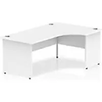Image of Dynamic Corner Right Hand Crescent Desk White MFC Panel End Leg Grey Frame Impulse 1400 x 800 x 730mm