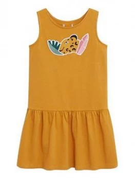 Mango Girls Jungle Jersey Sleeveless Dress - Mustard