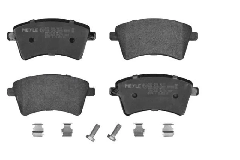 Image of MEYLE 025 246 9317 Brake pad set Front Axle, not prepared for wear warning indicator, with accessories, Original Quality, with anti-squeak plate Brak