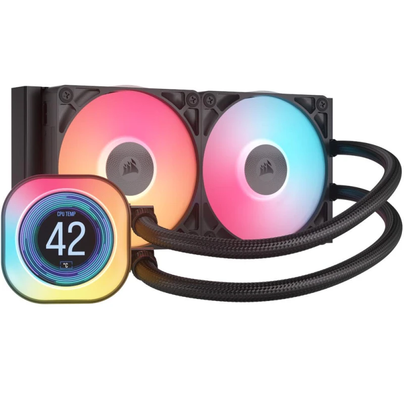 Image of Corsair iCUE LINK TITAN 240 RX LCD RGB Black All In One CPU Cooler - 240mm