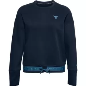Image of Under Armour Project Rock Fleece Sweatshirt Womens - Blue
