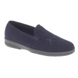 image of Sleepers Mens Frazer Synthetic Suede Slippers (13 UK) (Navy)