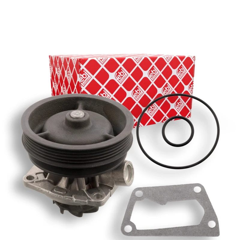 Image of FEBI BILSTEIN 10596 Water pump Number of Teeth: 5, Cast Aluminium, with gaskets/seals Cast Aluminium Water Pump (1260)