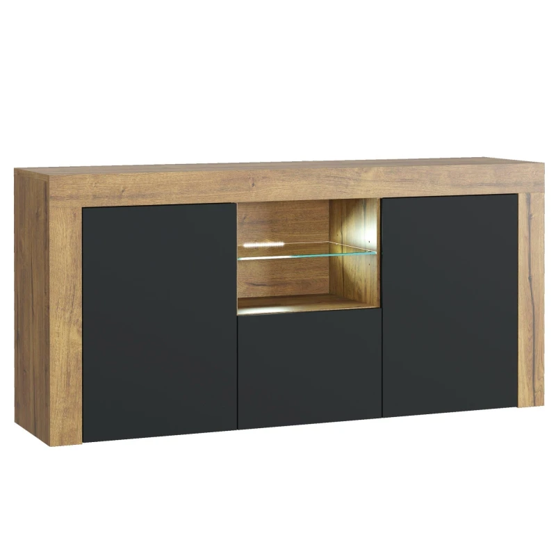 Image of Mex Furniture LTD Sideboard with LED Lighting & Matt Doors / 145cm Brown