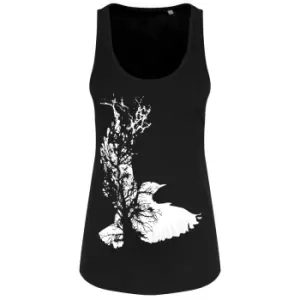 Image of Grindstore Crow Tree Ladies Black Floaty Tank (Small) (Black)