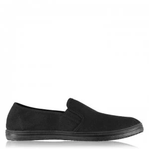 Image of Slazenger Slip On Junior Canvas Shoes - Black