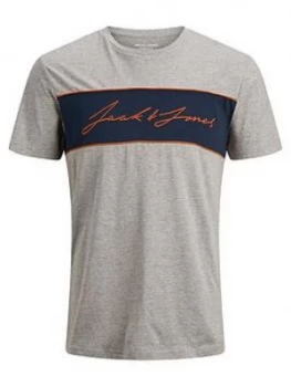 image of Jack & Jones Boys Short Sleeve Logo T-Shirt - Grey Marl