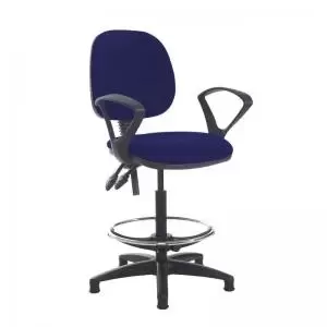 Image of Jota draughtsmans chair with fixed arms - Ocean Blue