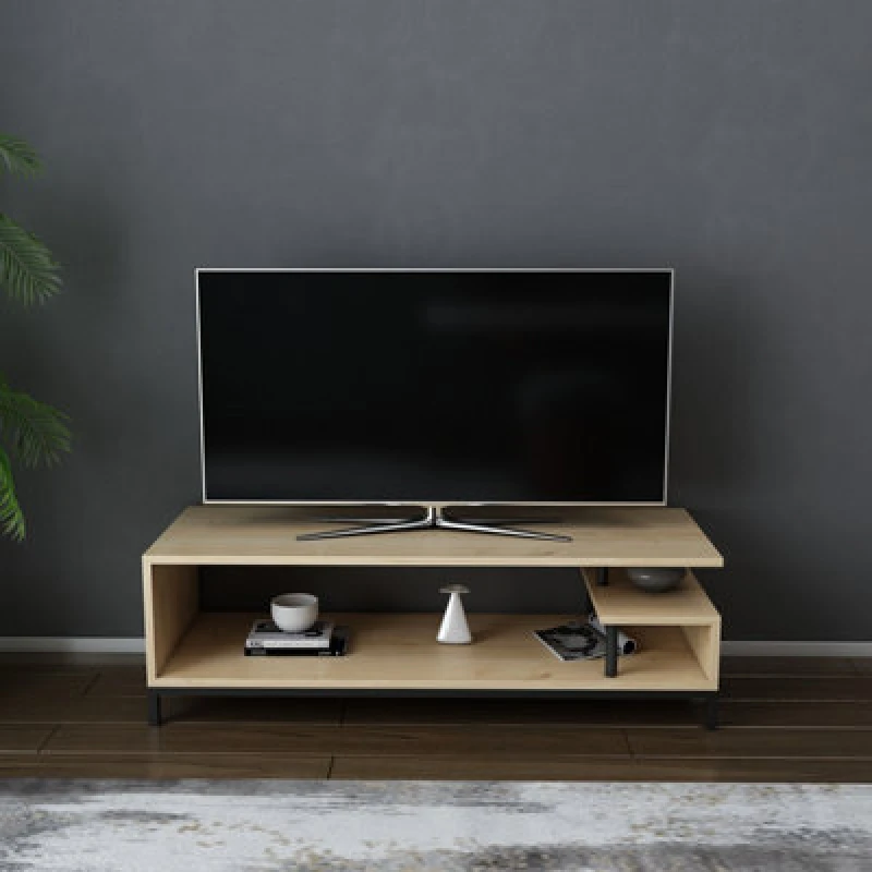 Image of Decorotika Reilly TV Stand TV Unit For Tv's Up To 55" Black And Oak