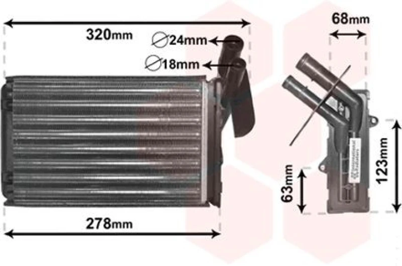 Image of VAN WEZEL Heater matrix VAN WEZEL 43006048