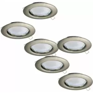 Image of Loops - 2 pack 3 pack Flush Ceiling Downlight Satin Nickel Steel 3x 3W GU10 Bulb