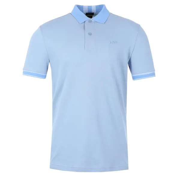 BOSS Green Paddy 8 Cotton-Pique Polo Shirt - L Blue Tops male 50519857-498 L