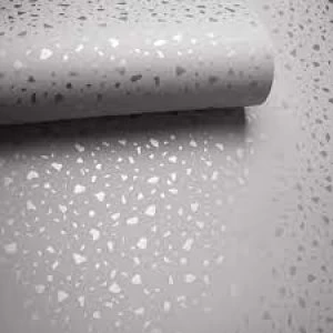 image of Holden Terrazo Grey and Silver Wallpaper