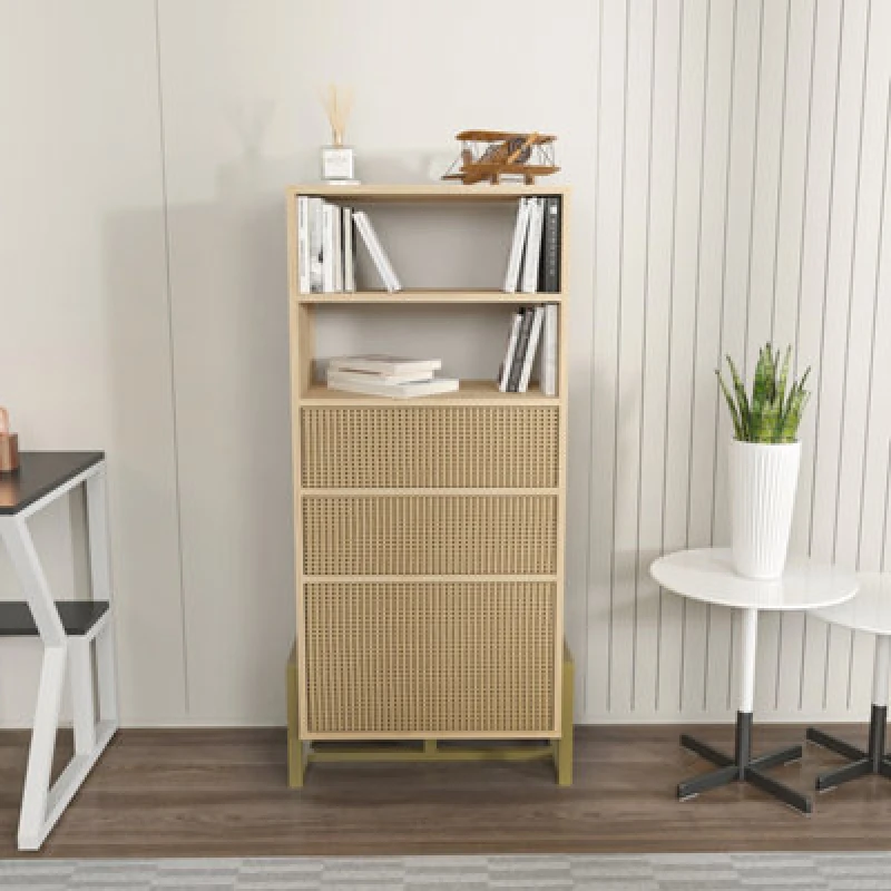 Image of Decorotika - Utopia Bookcase Bookshelf Shelving Unit With 3 Cabinets And 2 Shelves