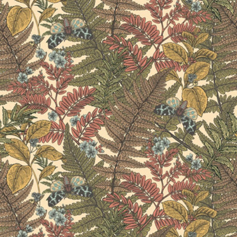 Image of Hoopla Walls Wild Ferns Warm Spice Smooth Matt Wallpaper