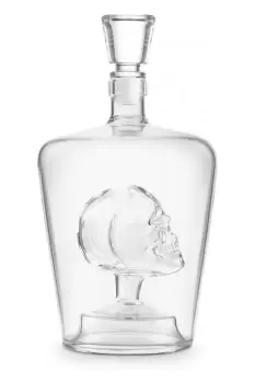 image of Final Touch Phantom Skull Glass Decanter 1 Litre Clear