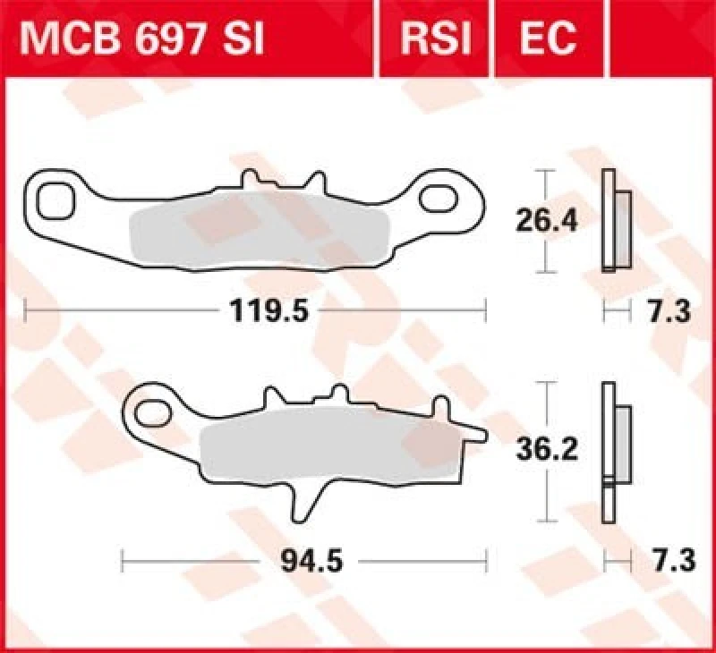 Image of TRW MCB697RSI Brake pad set Brake Pad Set,disc brake (402)