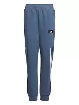 Image of Adidas Future Icons Kids Boys 3 Stripe Jogging Bottoms, Dark Blue, Size 15-16 Years