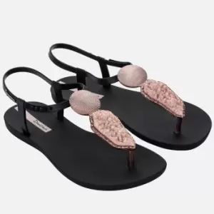 image of Ipanema Womens Elegant Crystal Sandals - Rose Black - UK 3