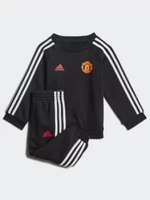 Image of adidas Manchester United 3-stripes Baby Jogger Set, Black, Size 12-18 Months