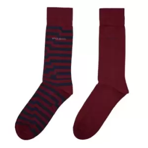 image of Boss Stripe and Block 2 Pack Socks - Multi