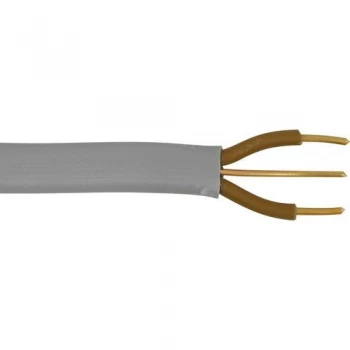 Image of Zexum Grey 1.5mm 18A Twin Brown Twin and Earth TnE 6242Y Flat PVC Harmonised Lighting Power Cable - 10 Meter