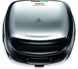 image of TEFAL Snack Time SW343D40 Panini & Waffle Maker - Stainless Steel & Black, Stainless Steel