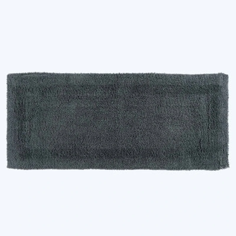 Image of Homescapes Luxury Reversible Cotton Bath Mat Runner Grey